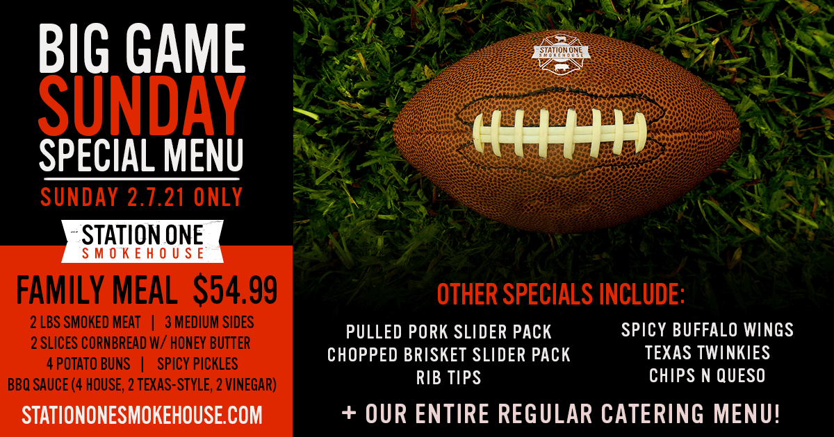 Superbowl Sunday 2021 Special Menu is now Available!