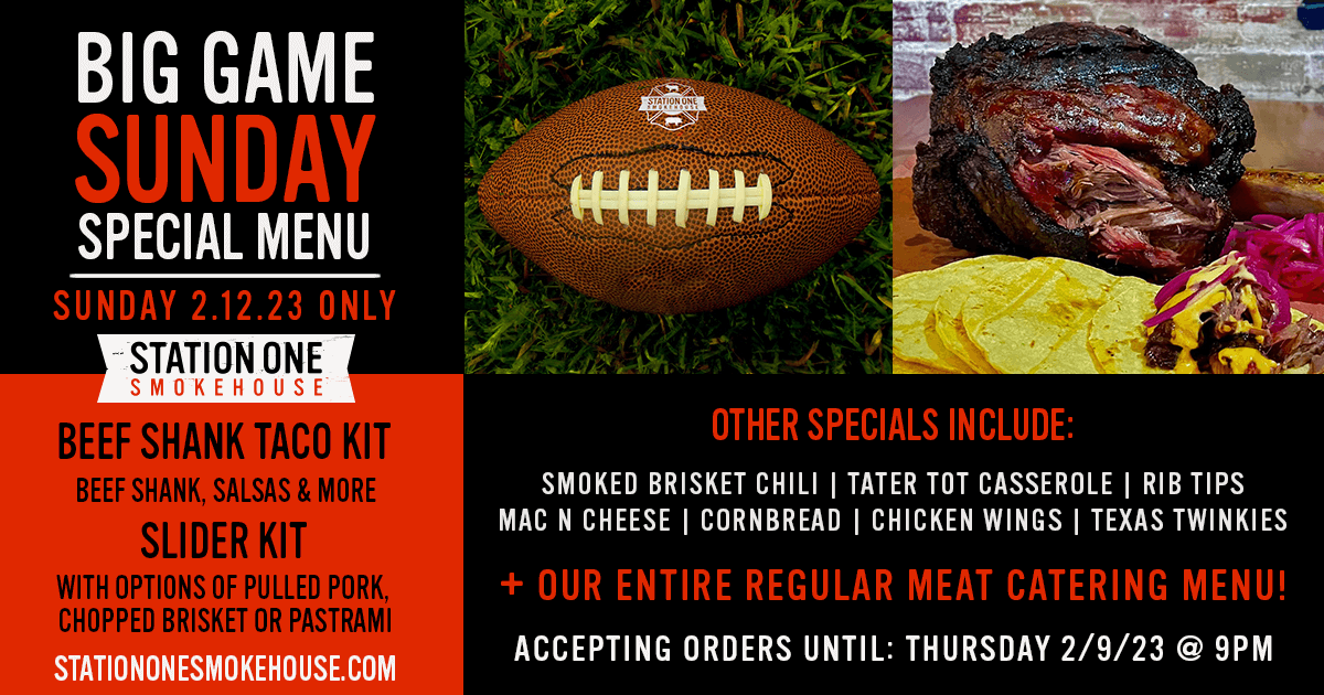 Big Game Sunday Special 2023 Orders now Available